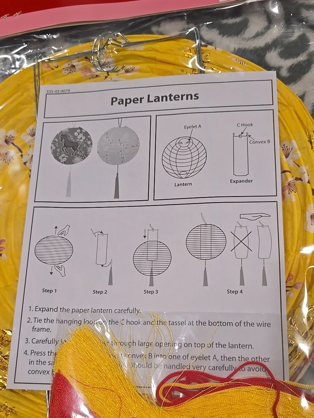 ❤️10/$10 Target Orange Floral Lunar New Year Paper Lanterns with Gold Accents